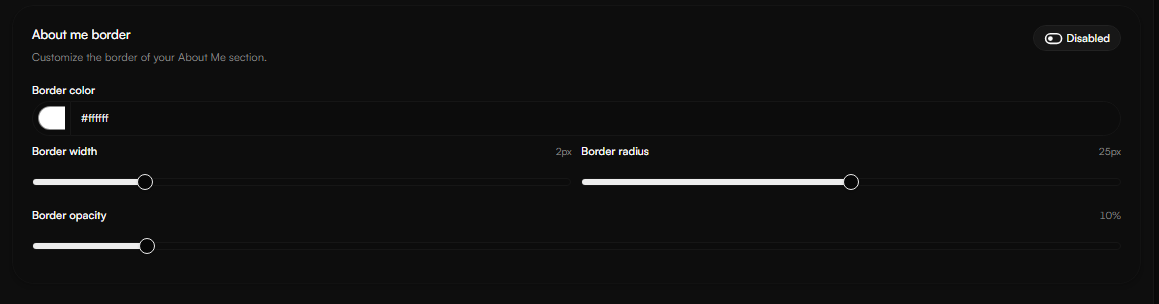 About Me Border