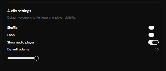 Audio Settings