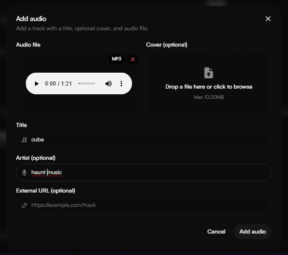 Audio Upload