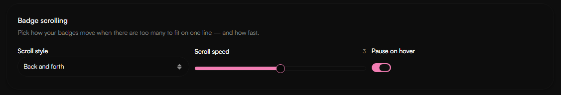 Badges Scrolling