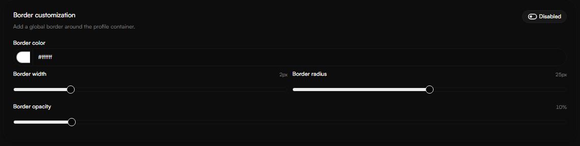 Border Customization