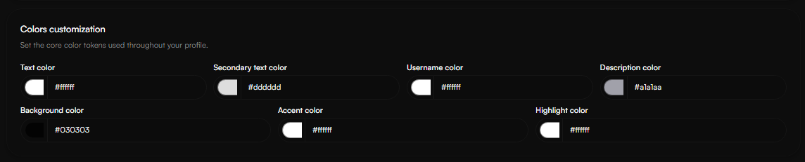Colors Customization
