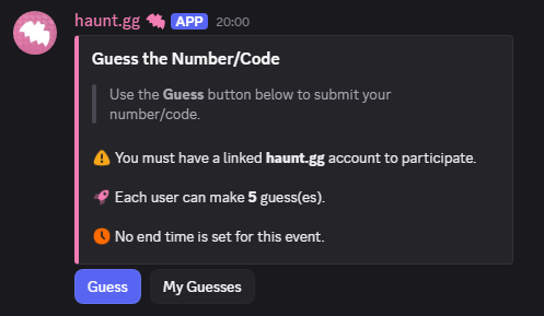 Guess The Number Start Message