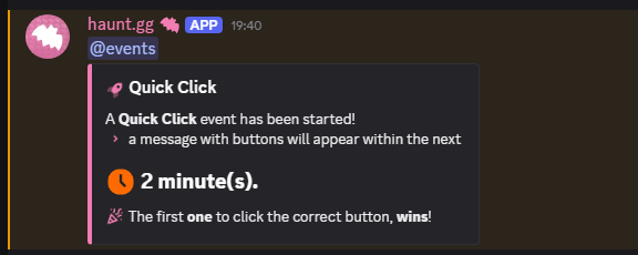 Quick Click Start Message