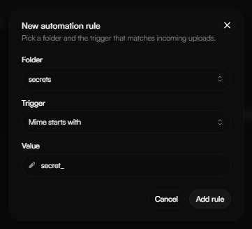 Add automation rule