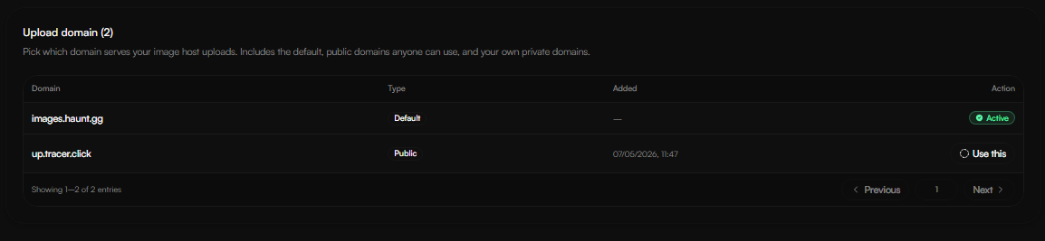 Image Host Upload Domain