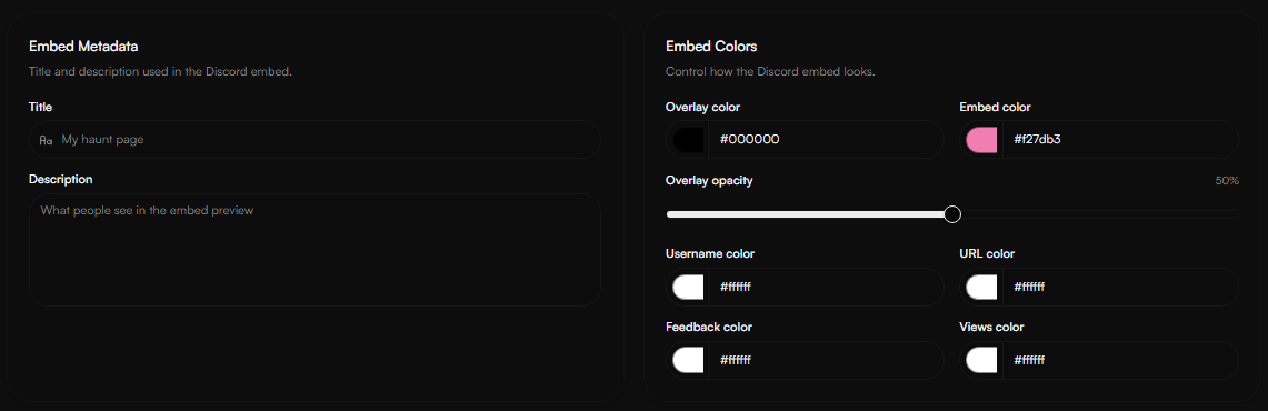 Embed Metadata & Colors
