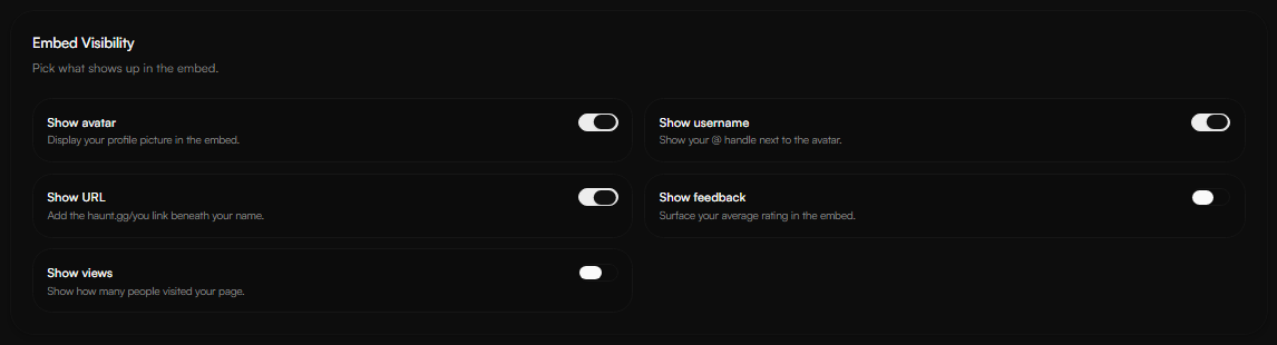Embed Visibility