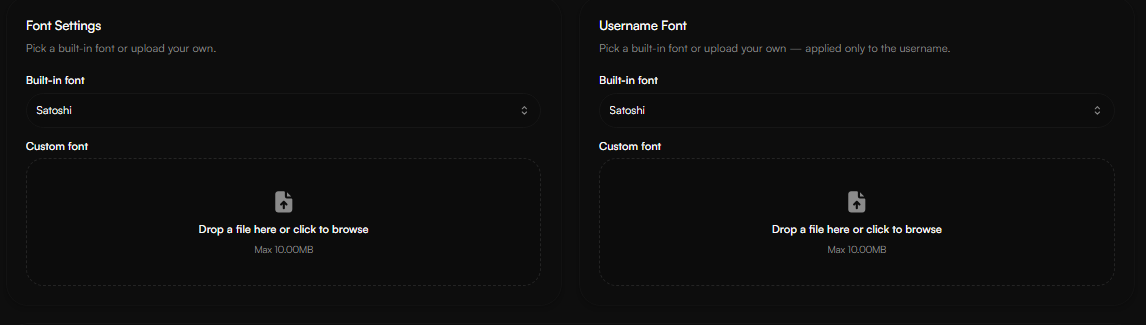 Premium Font Settings