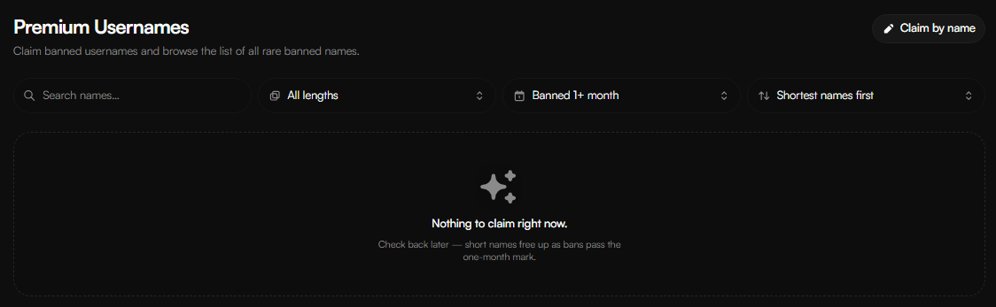 Premium Usernames