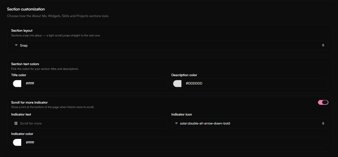 Section Builder customization