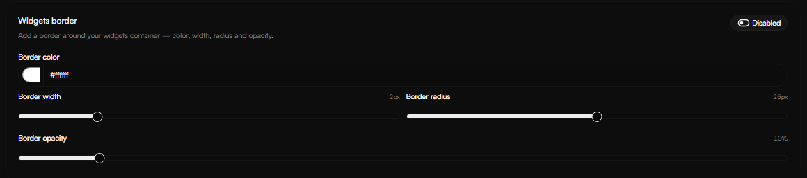 Widgets Border